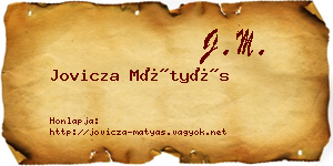 Jovicza Mátyás névjegykártya