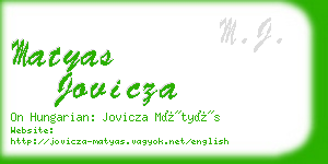 matyas jovicza business card